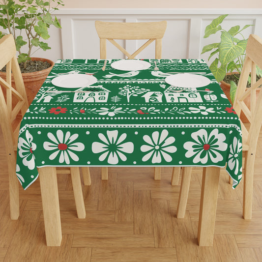 Tablecloth - the folk art garden pattern