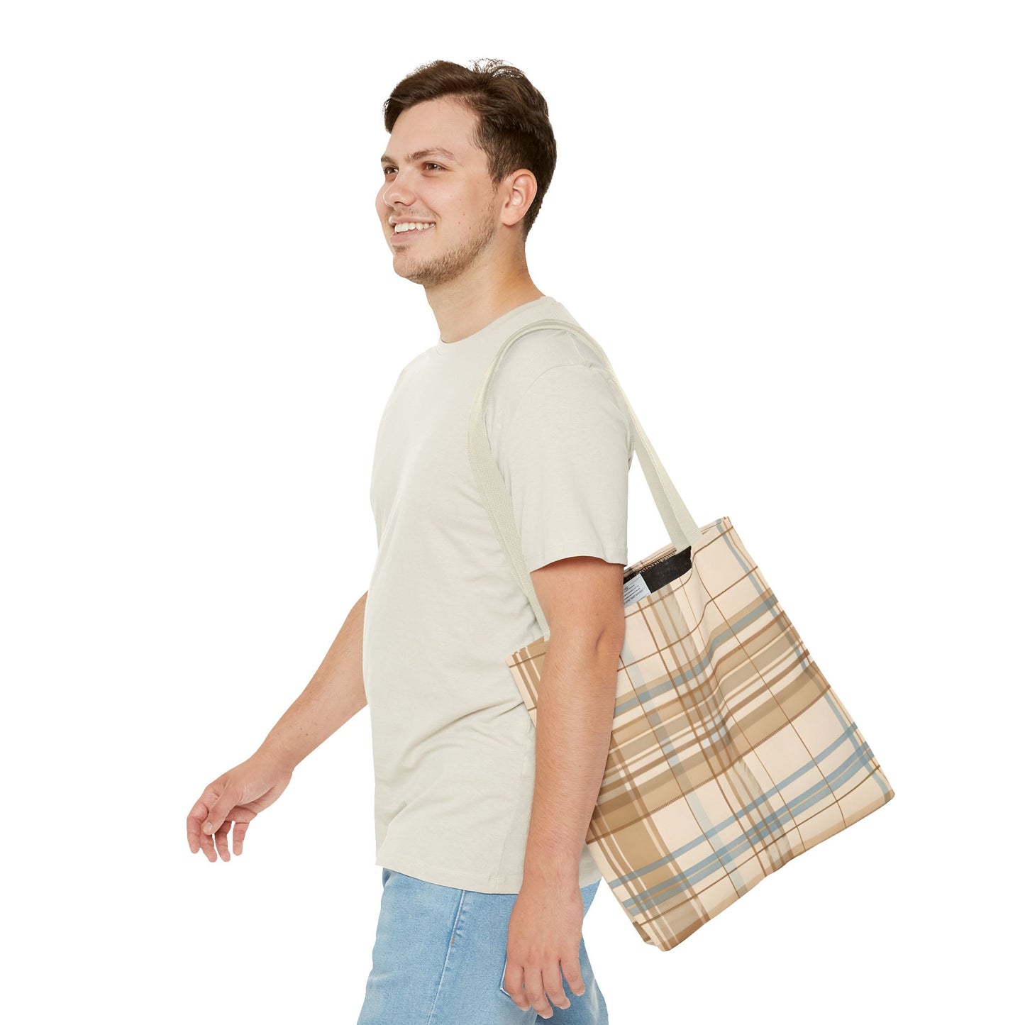 Tote bag - Elegant Beige Tartan Seamless Tile