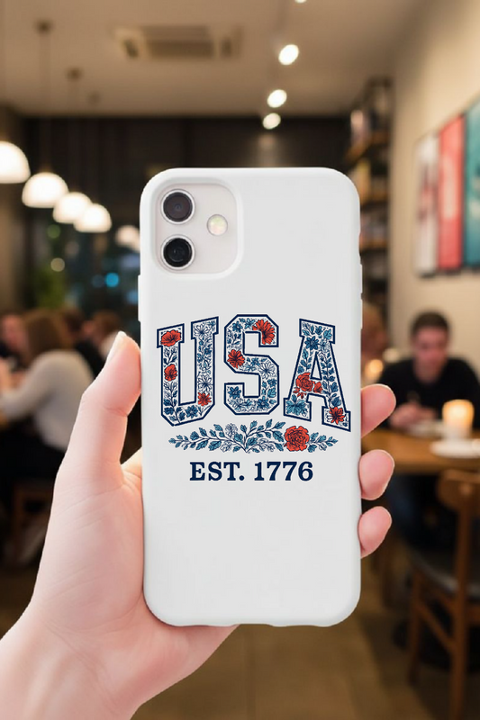 Slim phone case - USA vintage floral