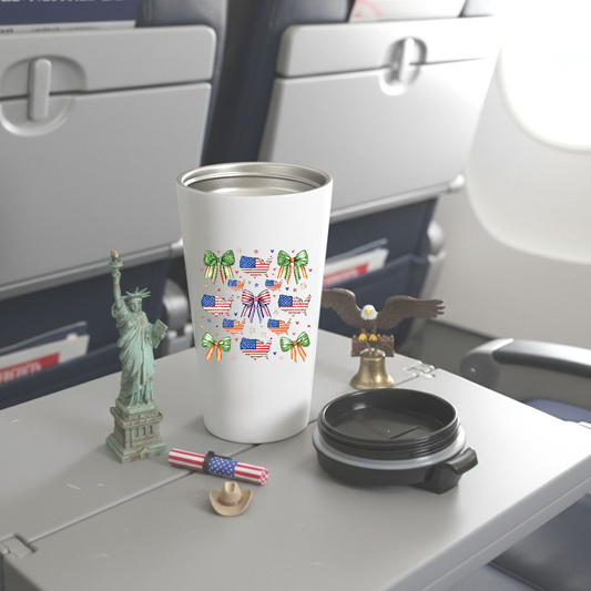 Travel mug - USA maps and bows