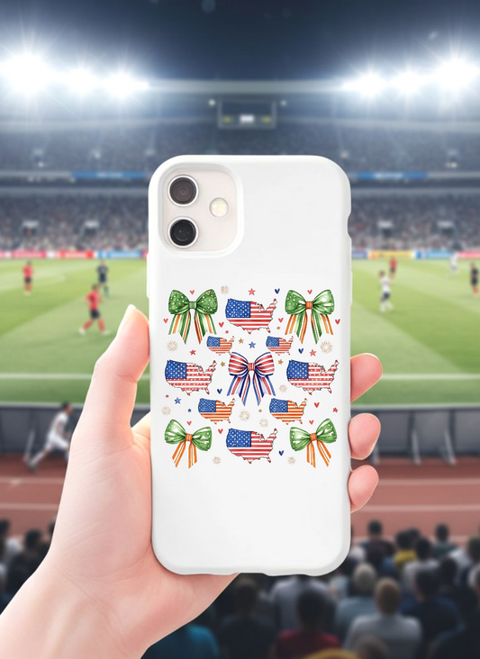 Iphone slim phone case - USA maps and bows