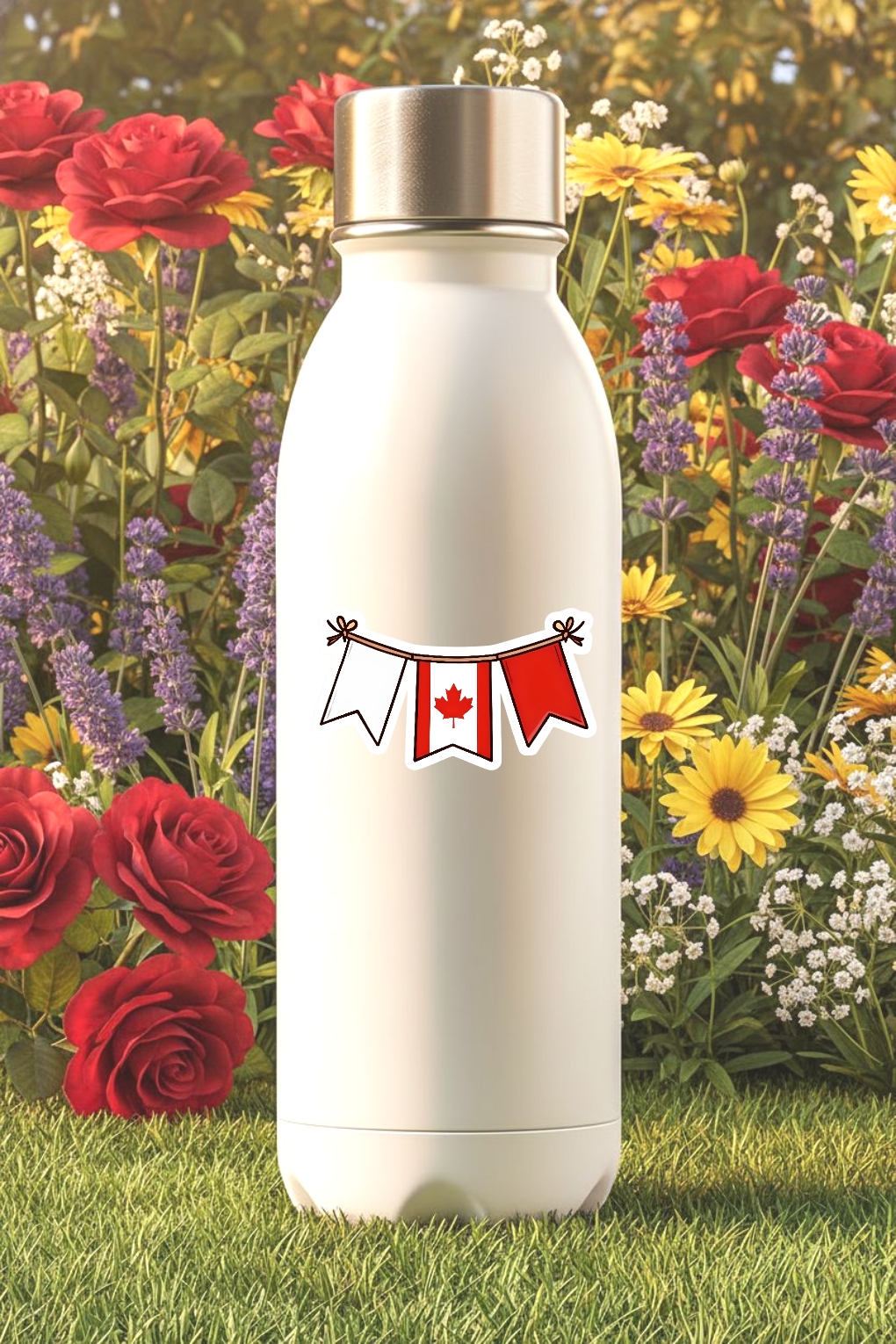 Kiss cut sticker-Canada festive flag