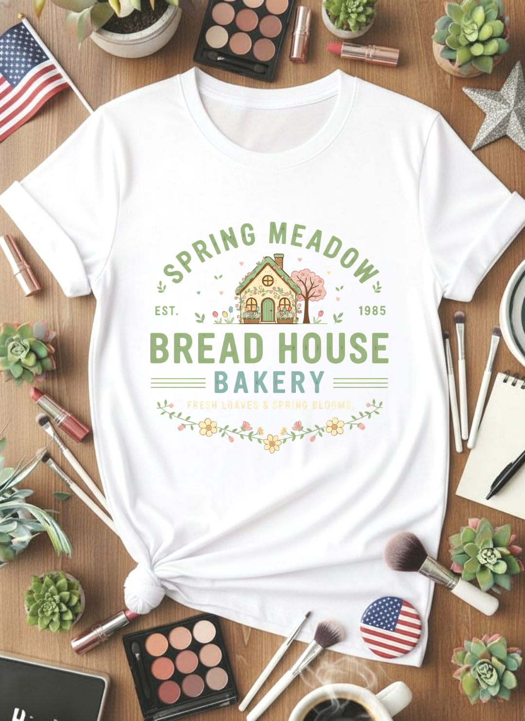 Bread House Bakery T-Shirt — Spring Meadow Cottage Baking Graphic Tee