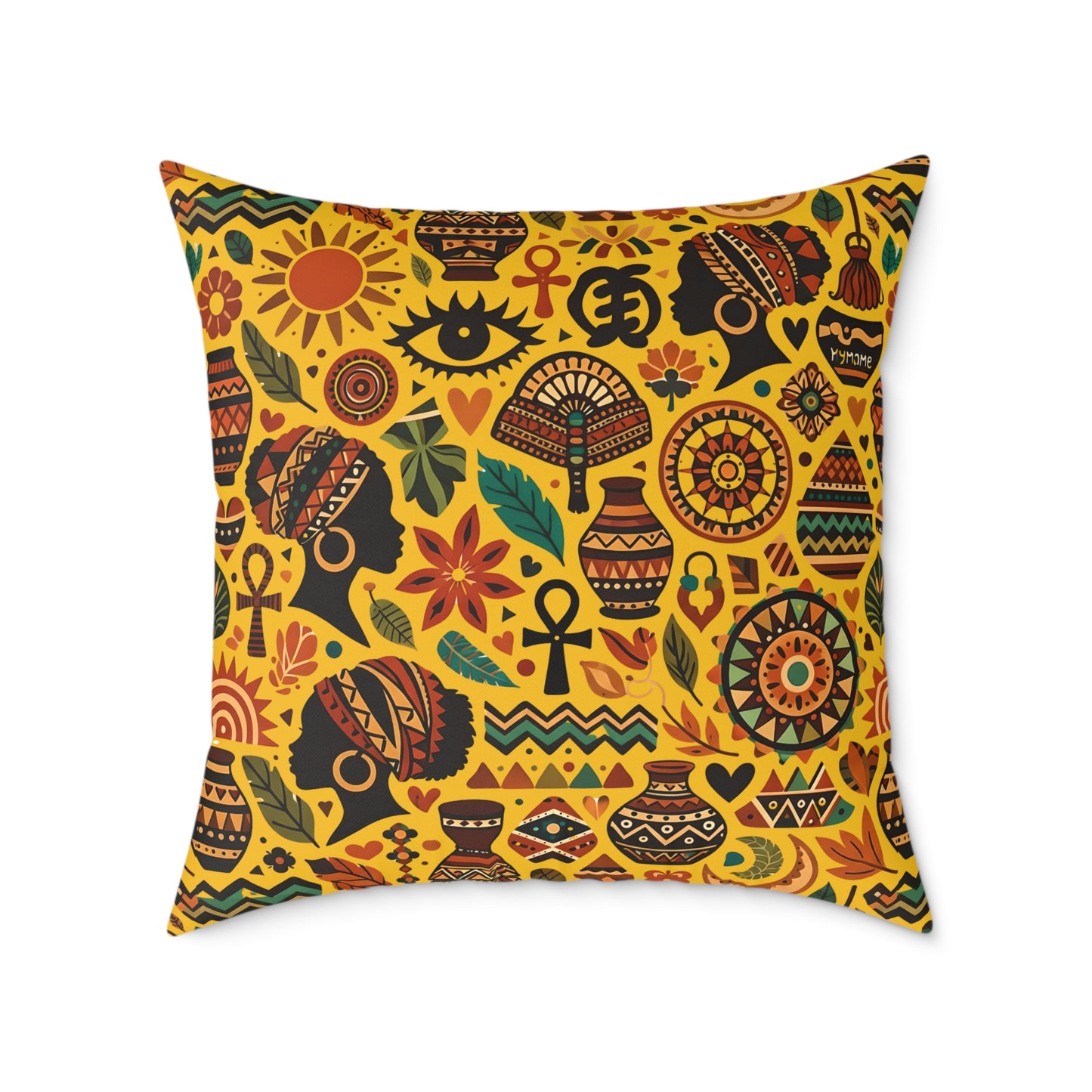 Throw pillow -Boho Afrocentric Tribal Illustration Pattern