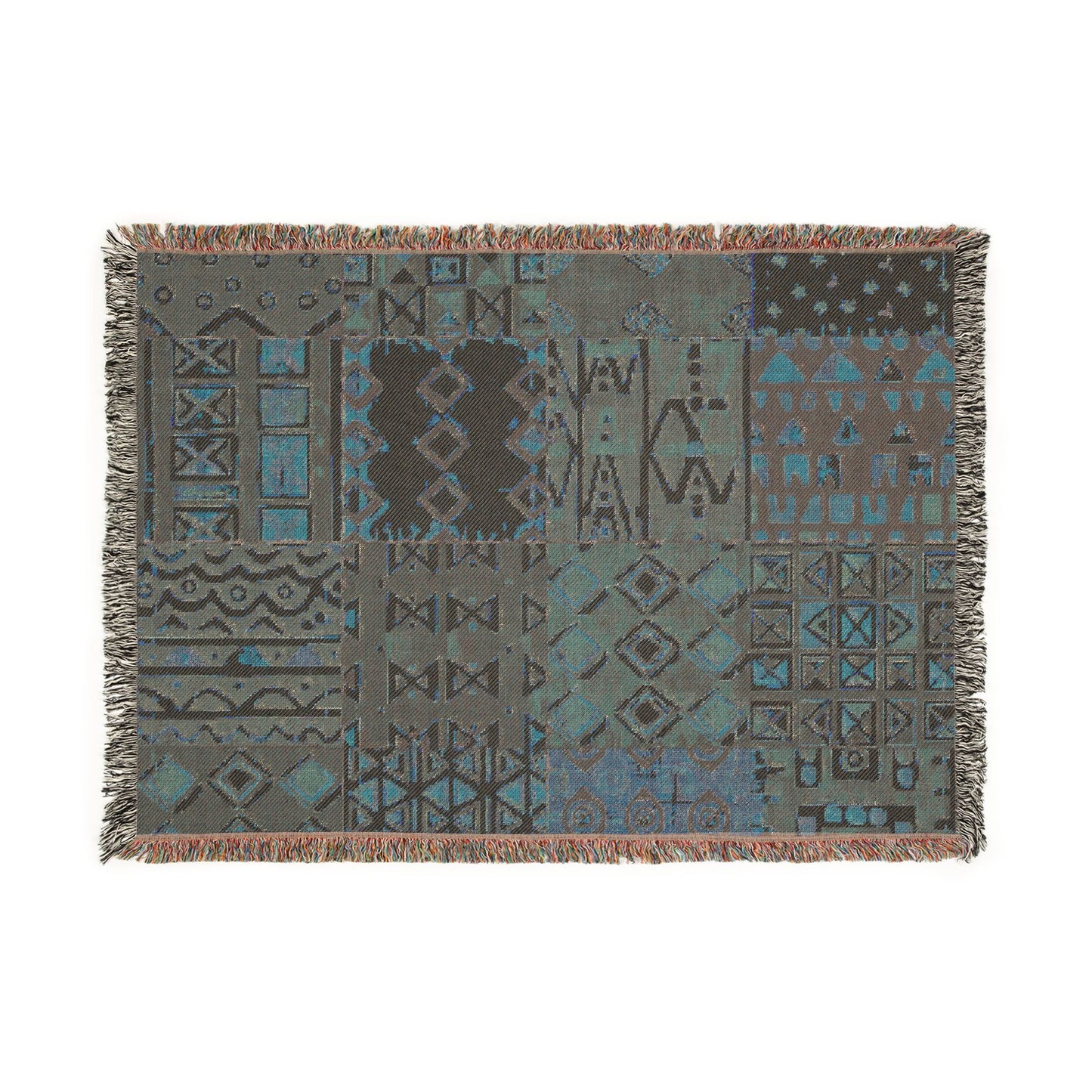 Woven blanket - African Inspired Tribal Mosaic Pattern