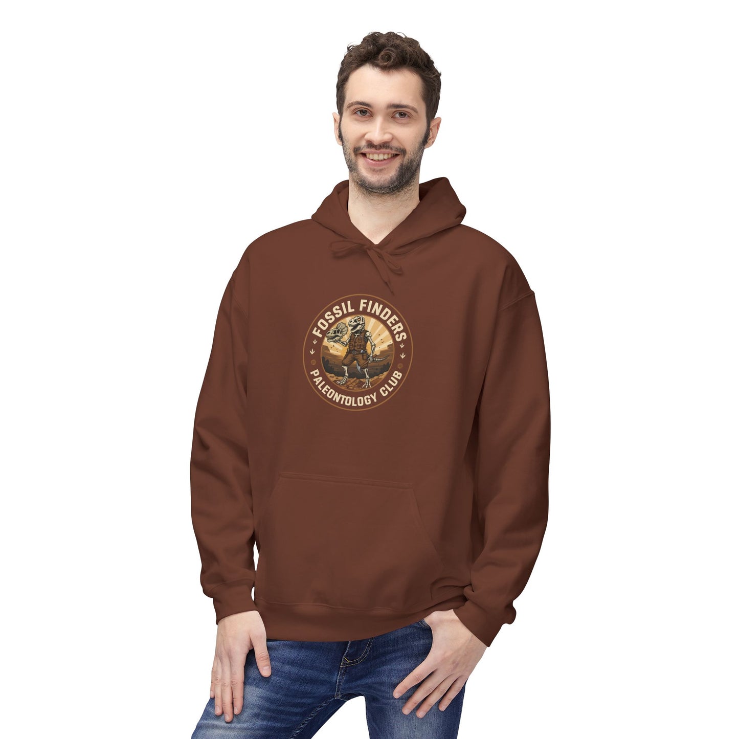 Hoodie - Vintage Fossil Finders Dinosaur Badge