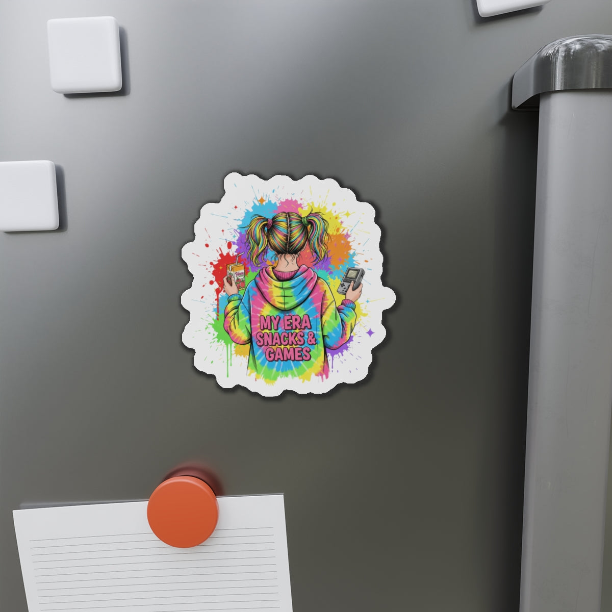 Die cut magnet - Retro Gamer Girl Aesthetic Art