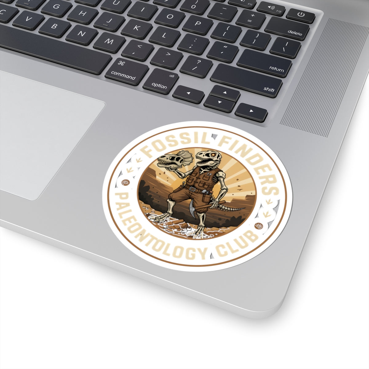 Kiss cut sticker - Vintage Fossil Finders Dinosaur Badge
