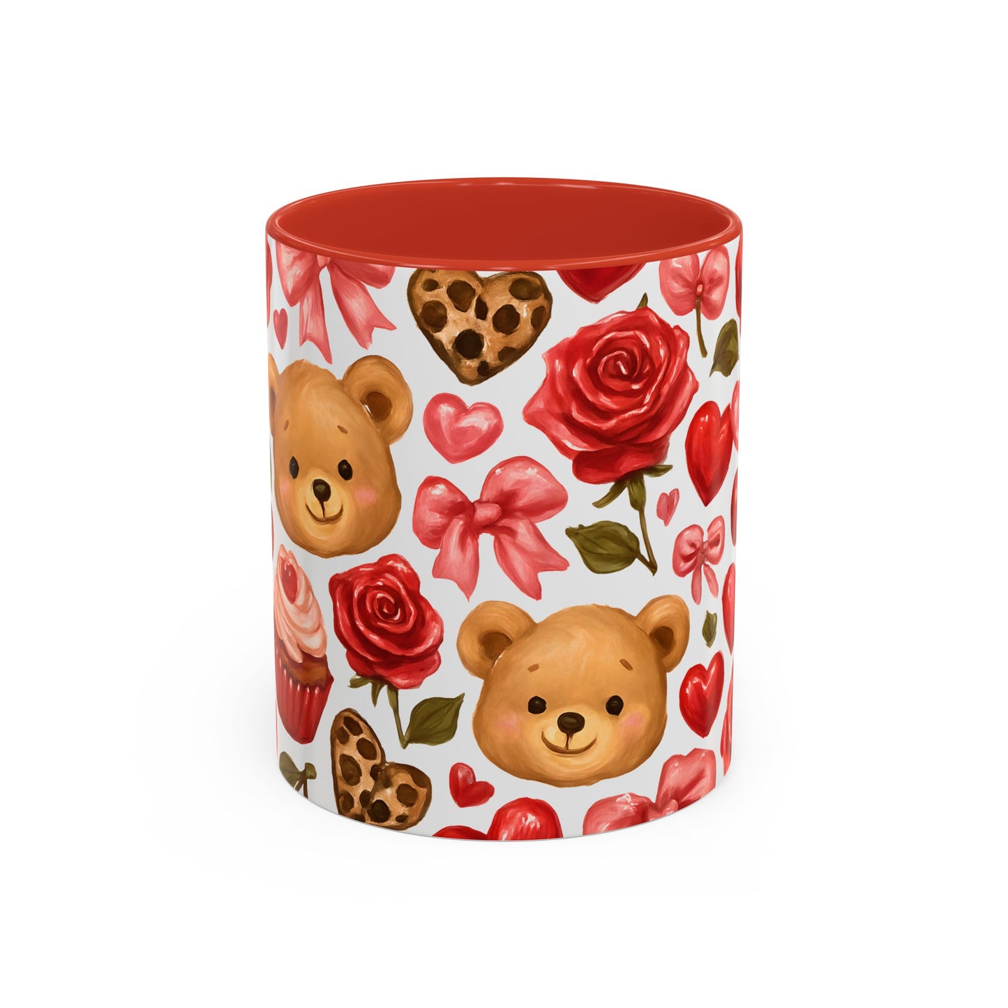 Inside colour mug - teddy bear pattern