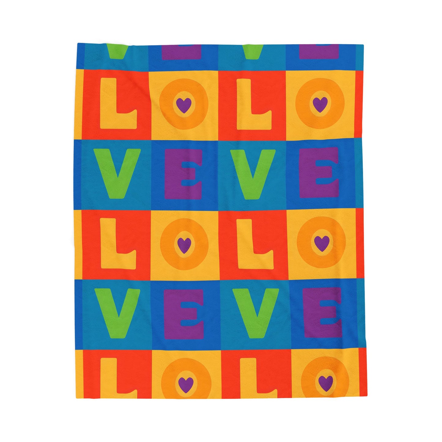 Valvteen blanket - love colourful graphic