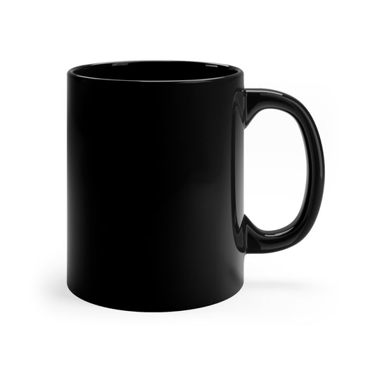 11 oz black mug - vintage made in USA