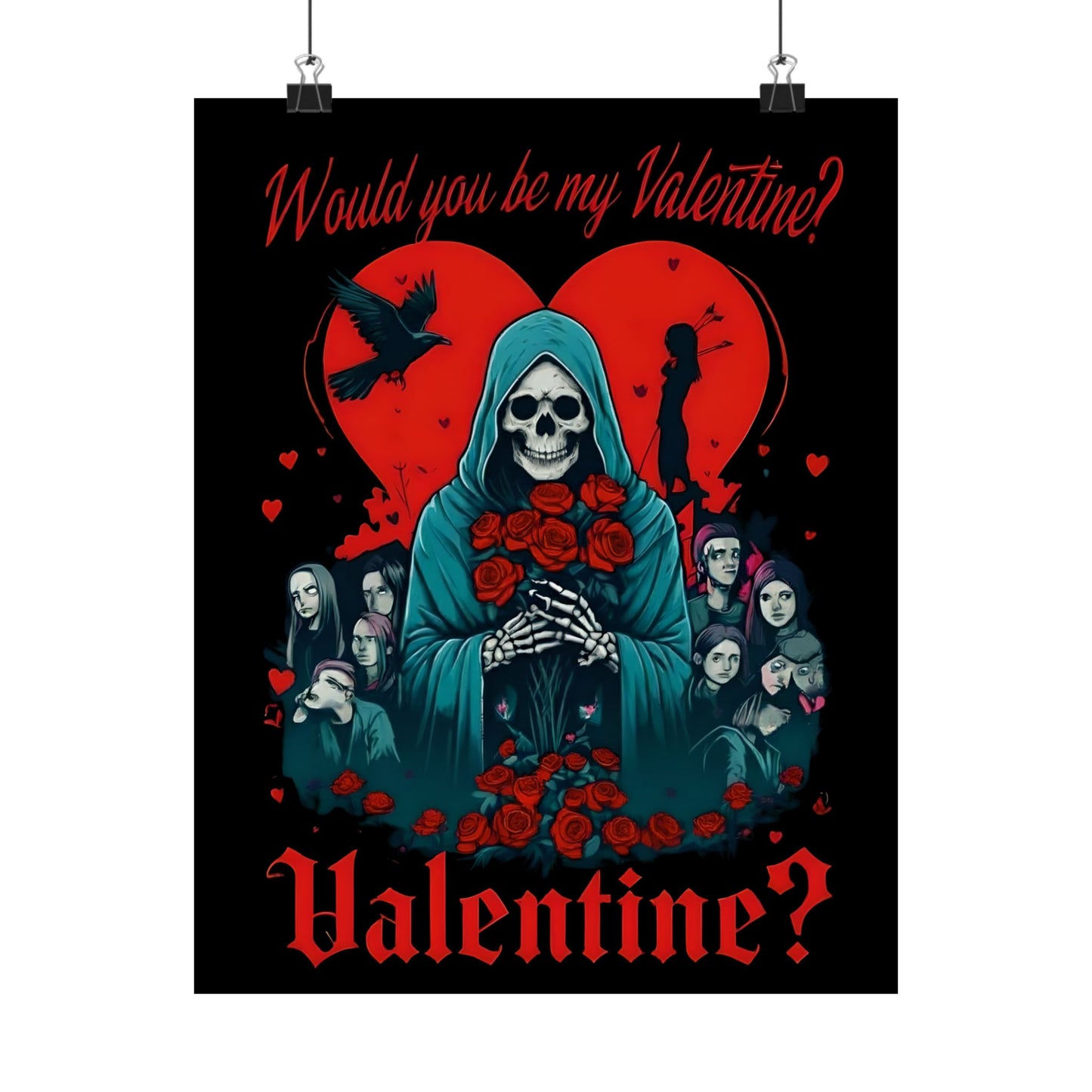 Poster - horror skull valentine
