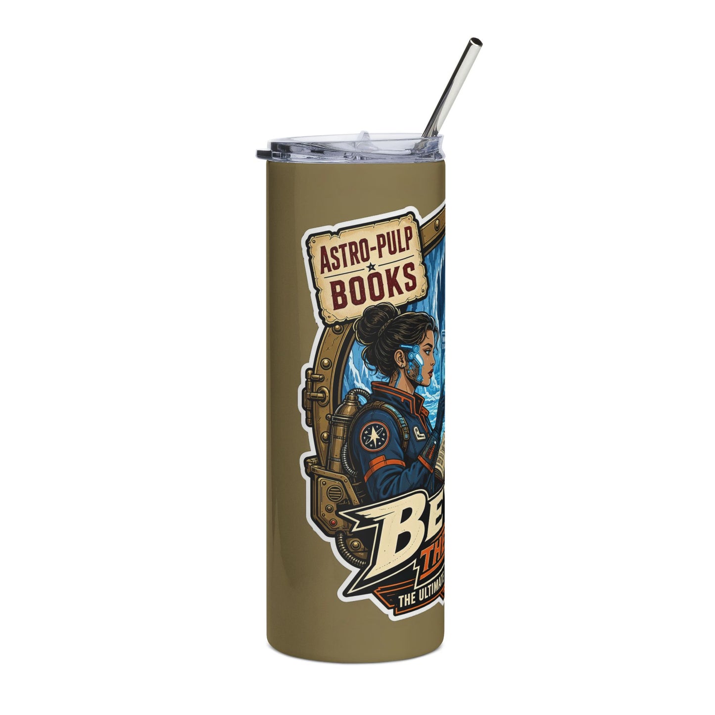 How to style a dark academia and retro futurism sticker collection - 20 oz stainless steel tumbler