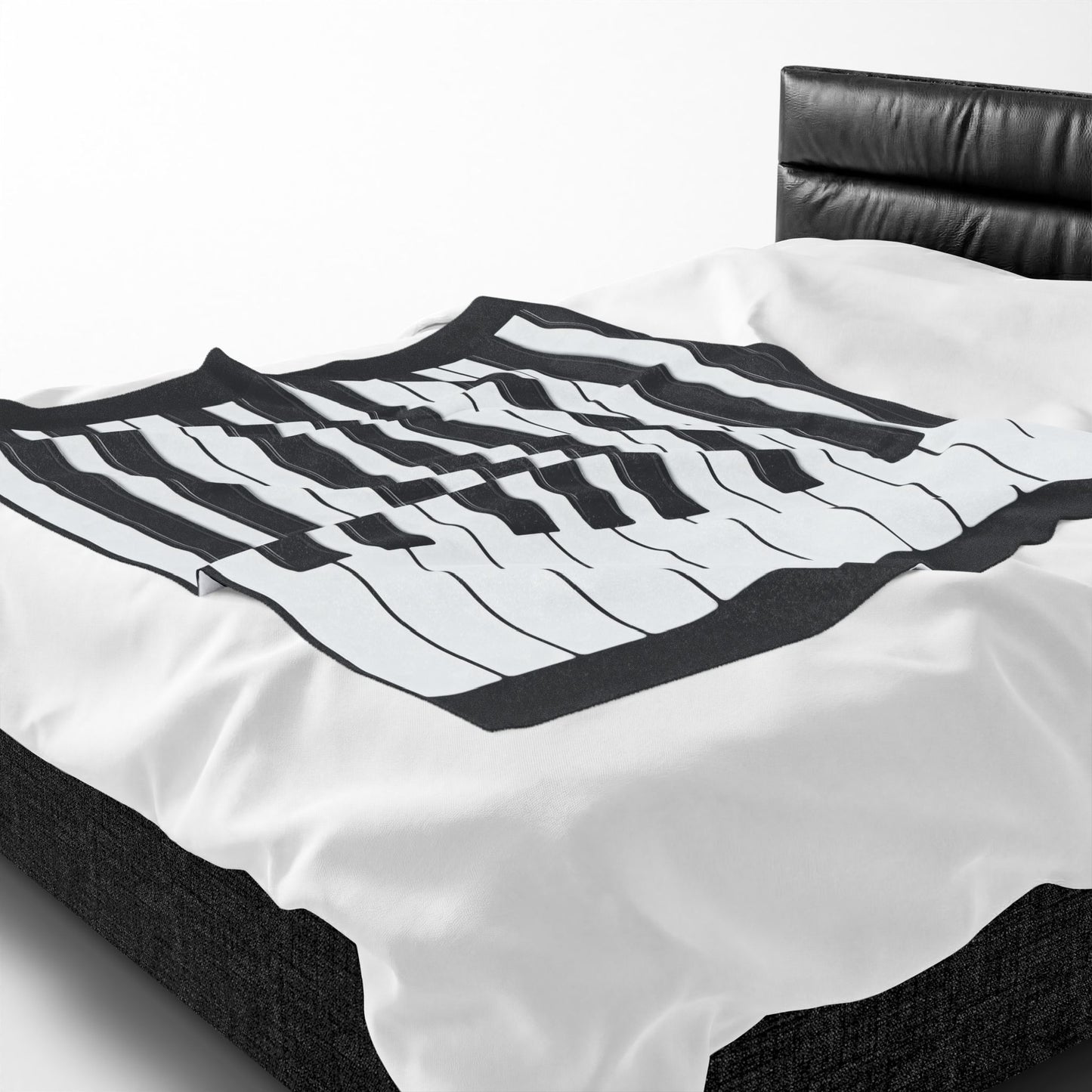 Authentic Miniature Piano Keyboard Pattern throw blanket- High-Contrast Minimalist Design for Pianists and Musicians .