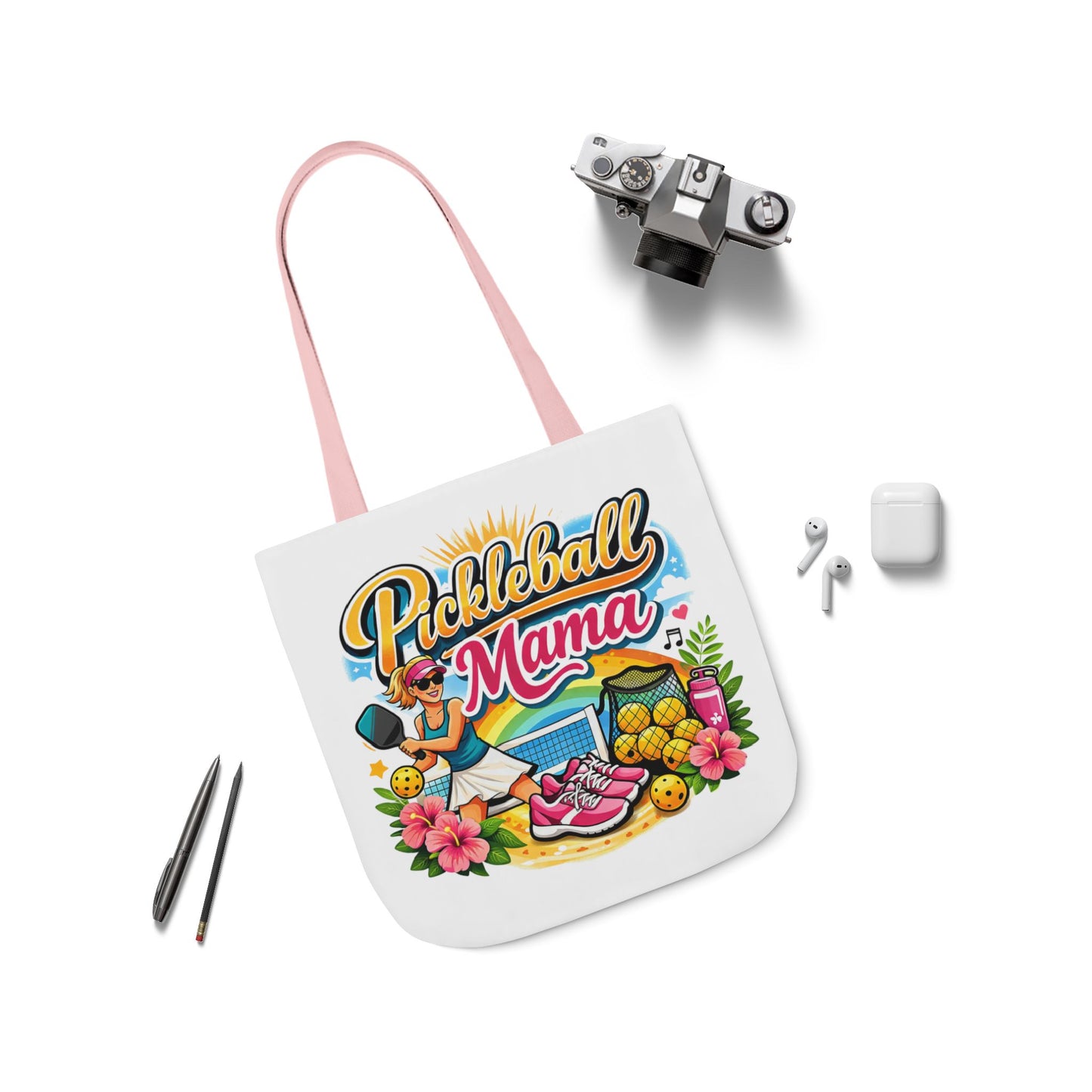 Tote bag - Vibrant Tropical Pickleball Mama Art