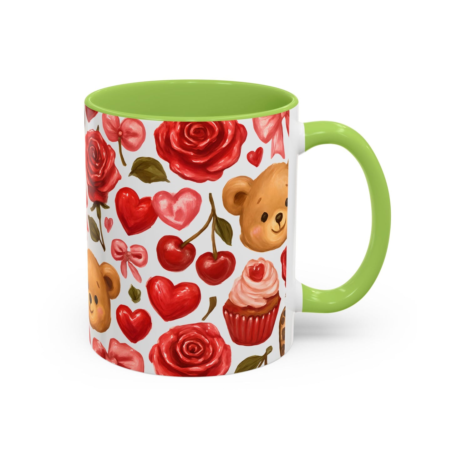 Inside colour mug - teddy bear pattern