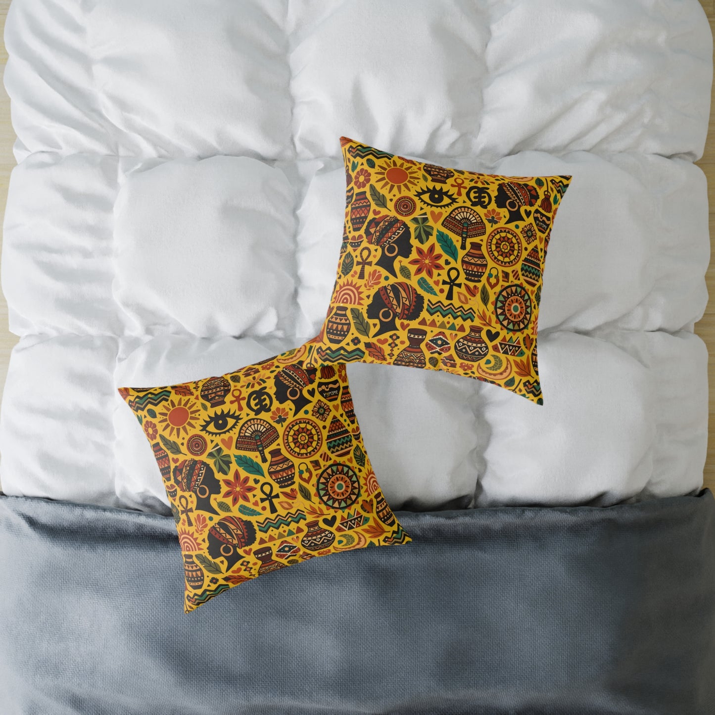 Throw pillow -Boho Afrocentric Tribal Illustration Pattern