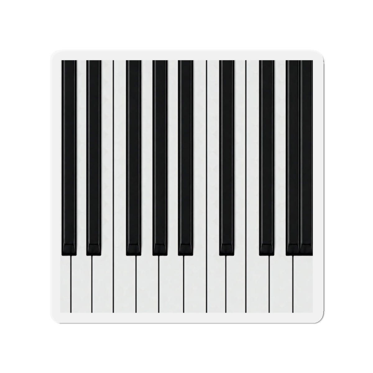 Authentic Miniature Piano Keyboard Pattern die cut magnet - High-Contrast Minimalist Design for Pianists and Musicians .