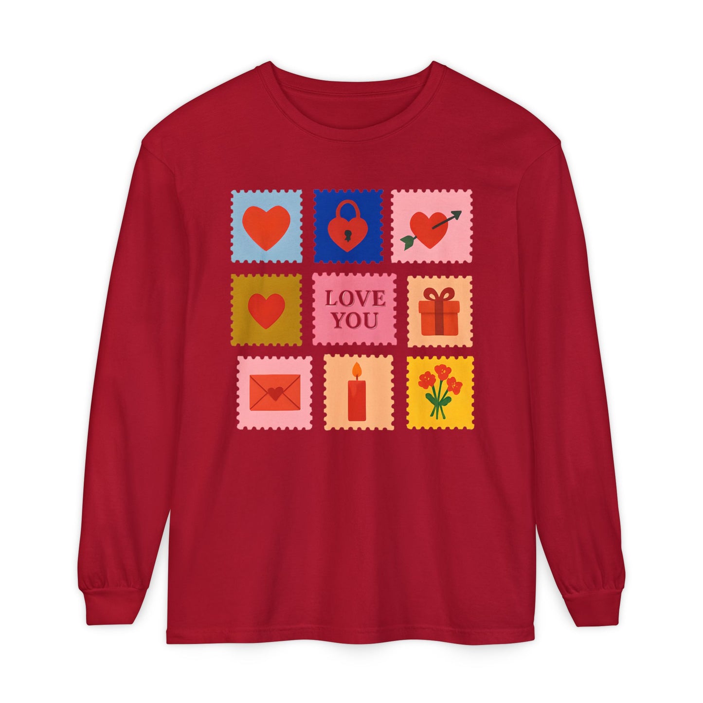 Long sleeves t-shirt - vintage Love stamps