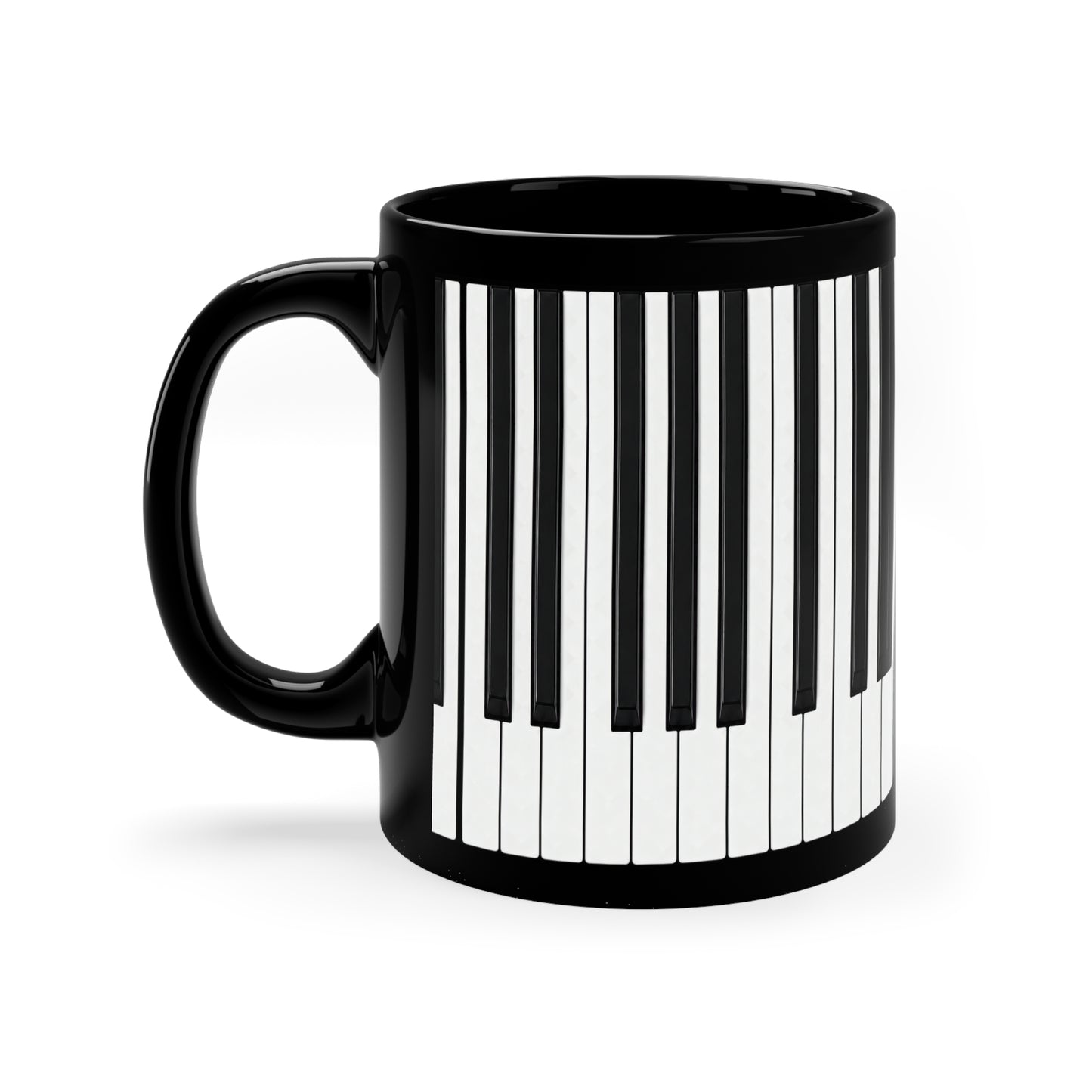 Authentic Miniature Piano Keyboard Pattern coffee mug - High-Contrast Minimalist Design for Pianists and Musicians .