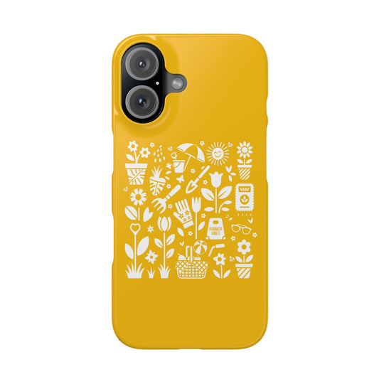 Slim iphone 16 case- Summer Garden Silhouette Icon Art