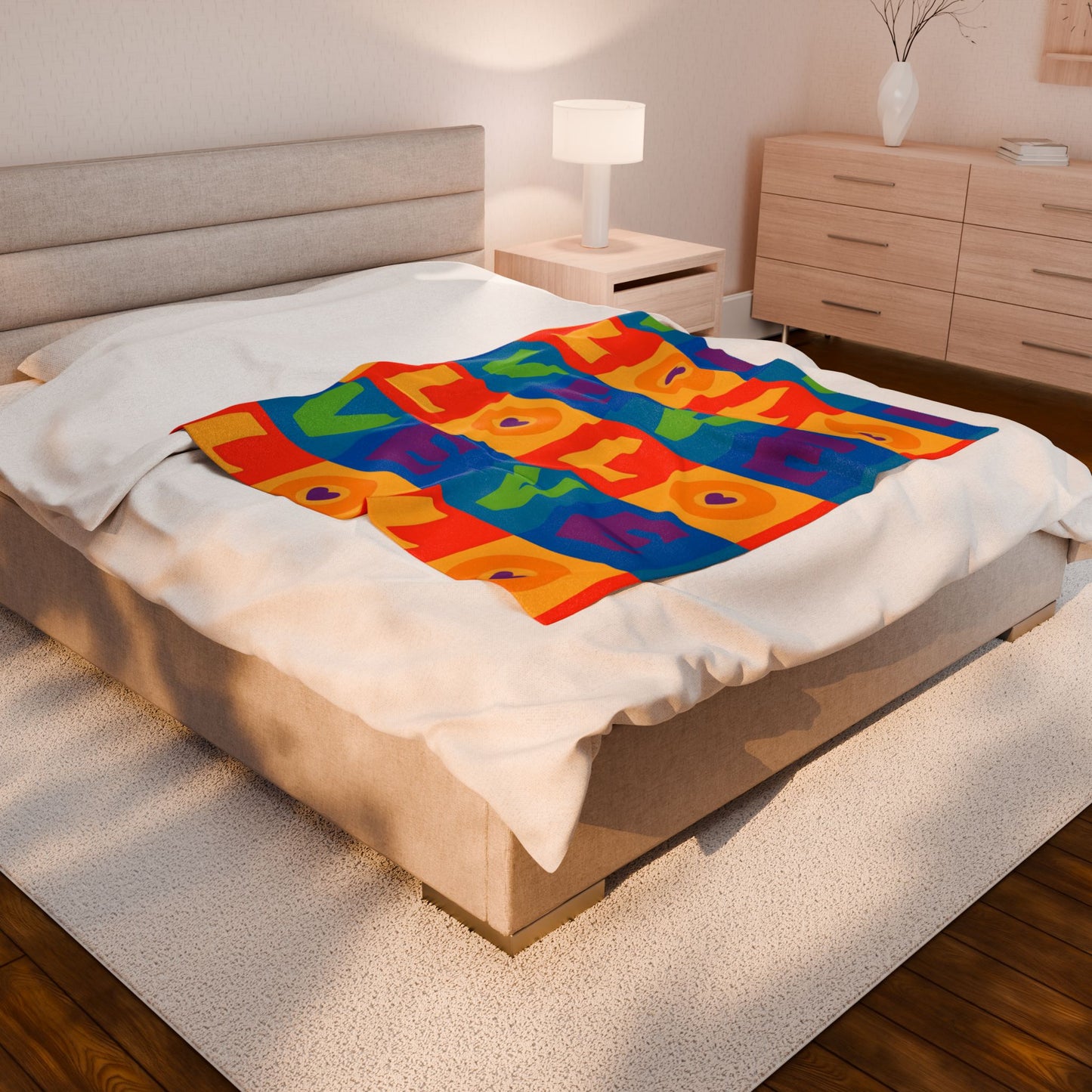 Valvteen blanket - love colourful graphic