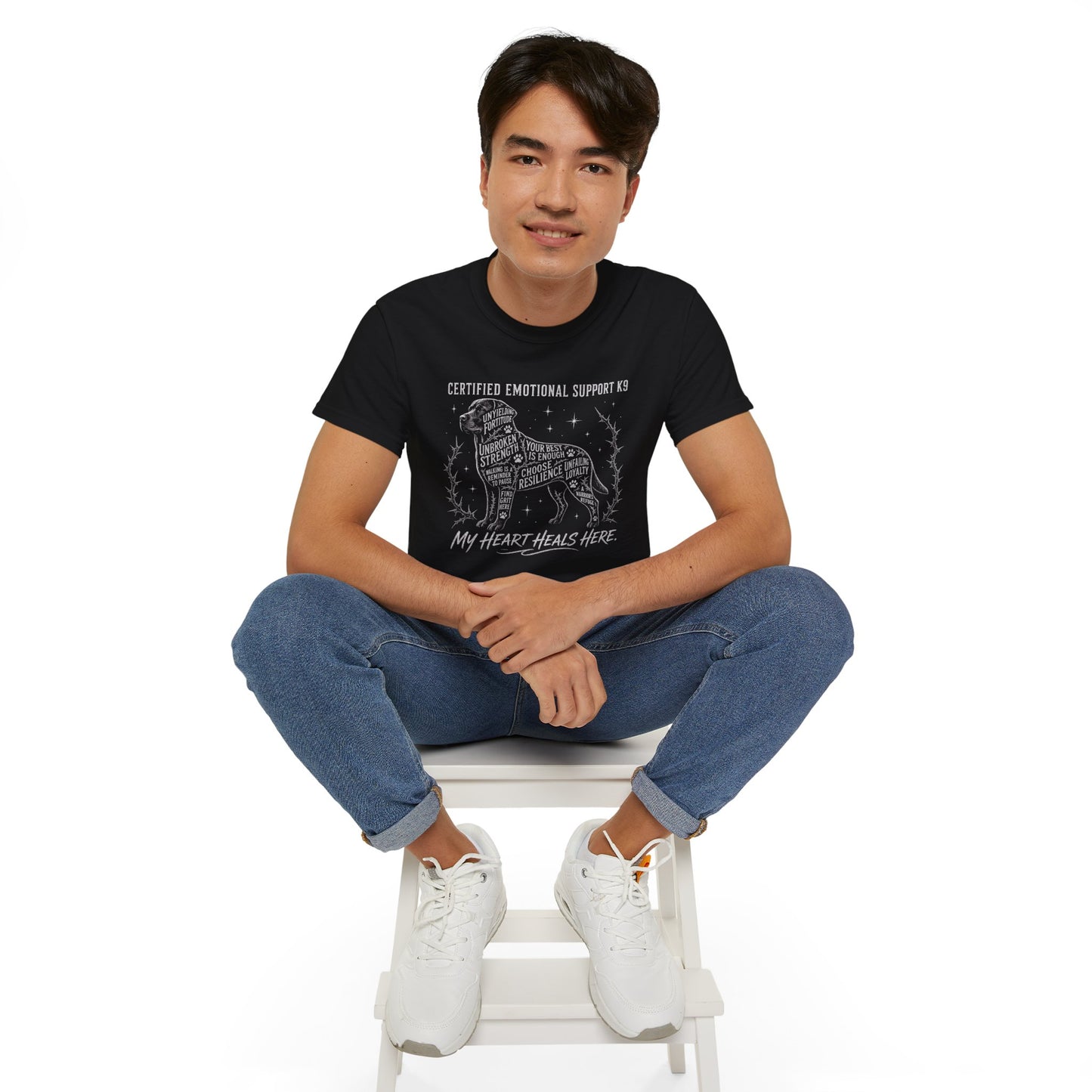 What is the Best Gift for Emotional Support Dog Owners? Certified K9 Chalkboard Art T-Shirt