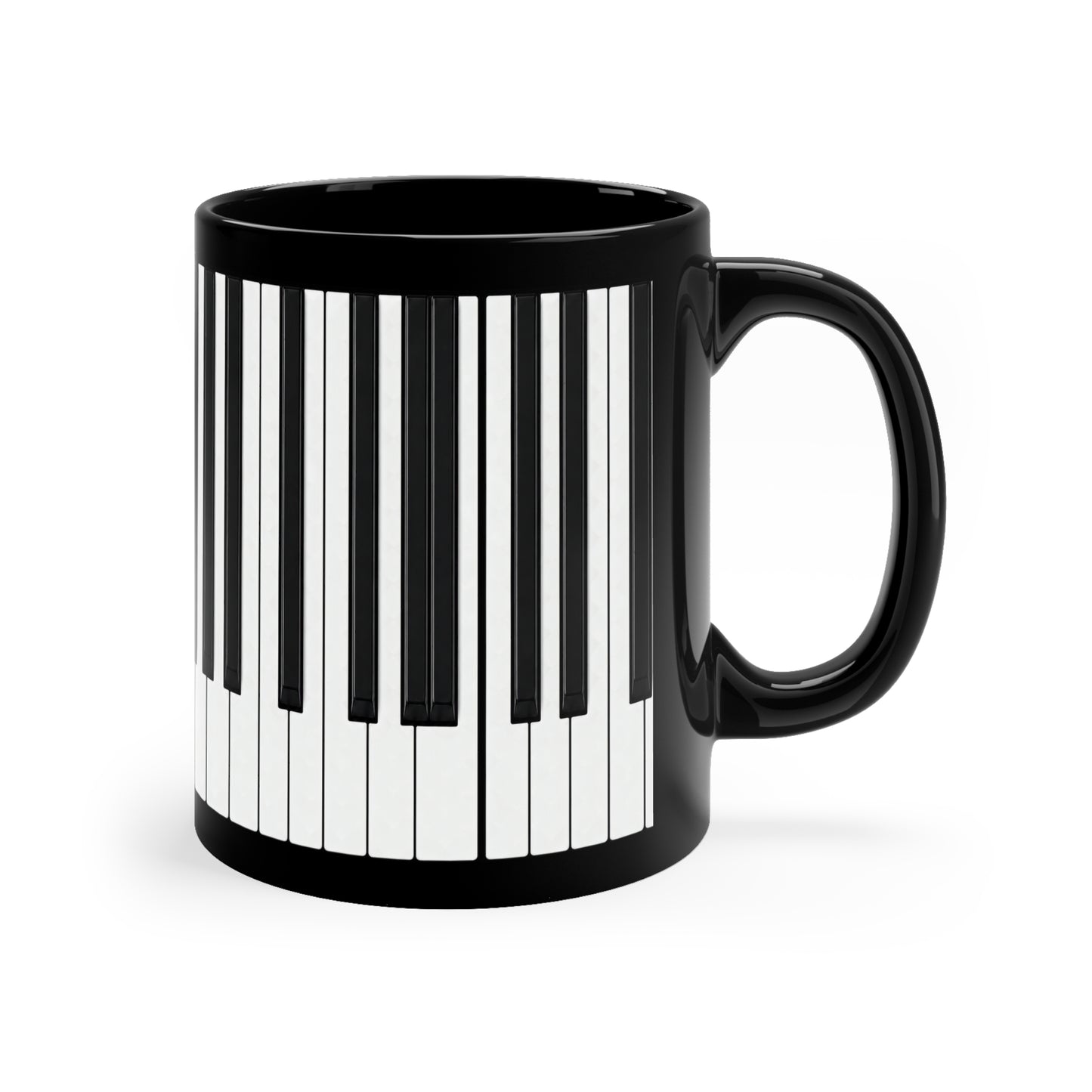 Authentic Miniature Piano Keyboard Pattern coffee mug - High-Contrast Minimalist Design for Pianists and Musicians .