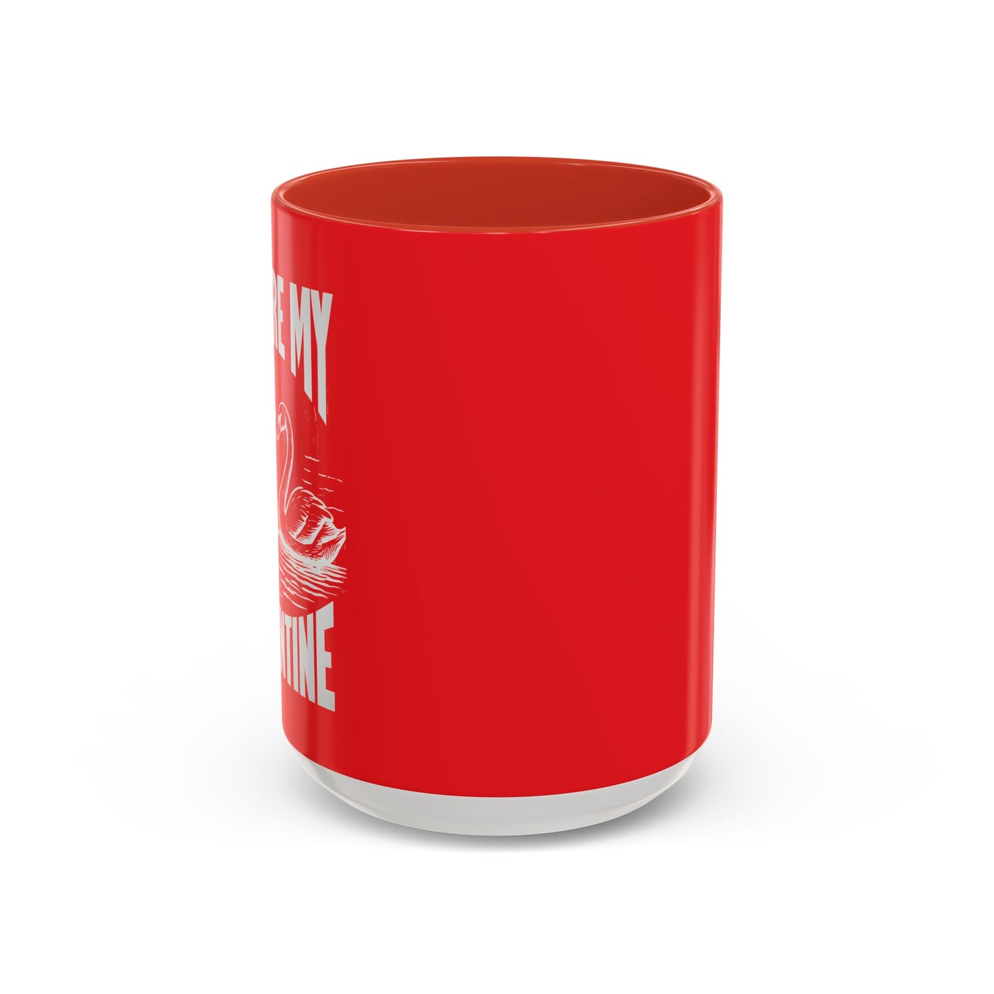 Red inside mug - love swans