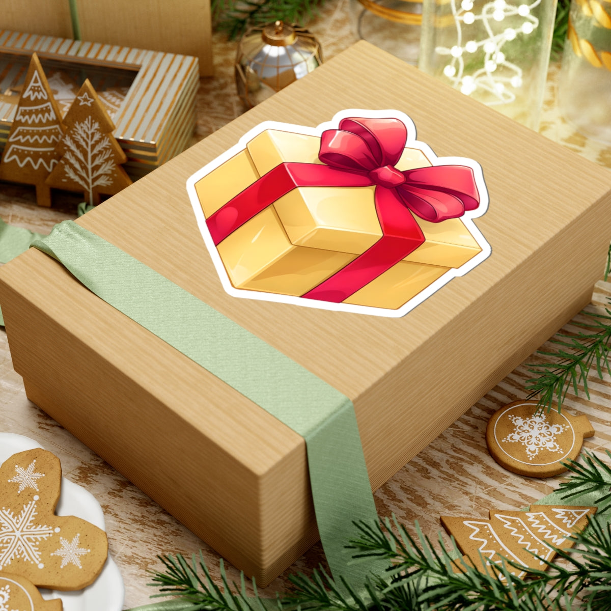 Kiss cut sticker - the vintage gift box