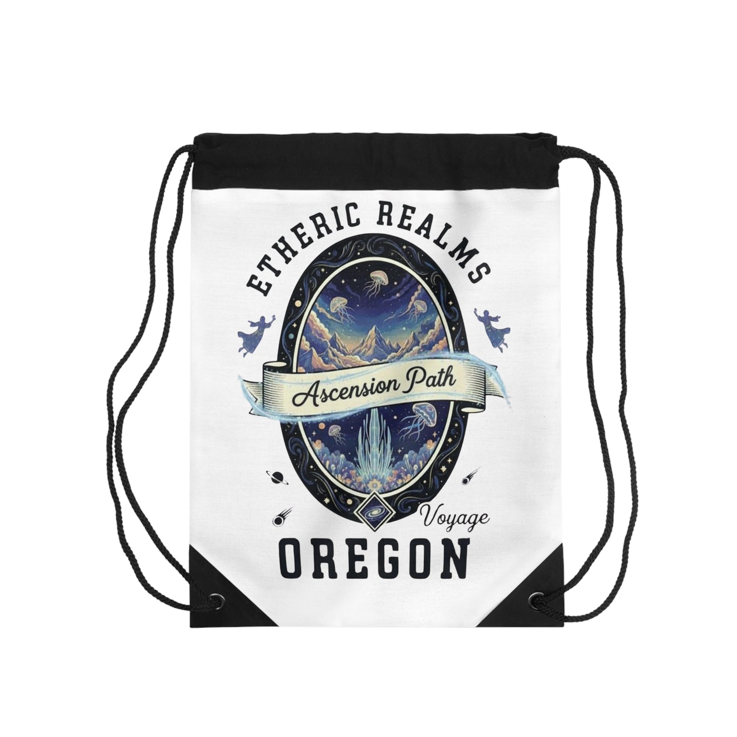 Drawstring bag - Celestial Oregon Vintage Travel Badge