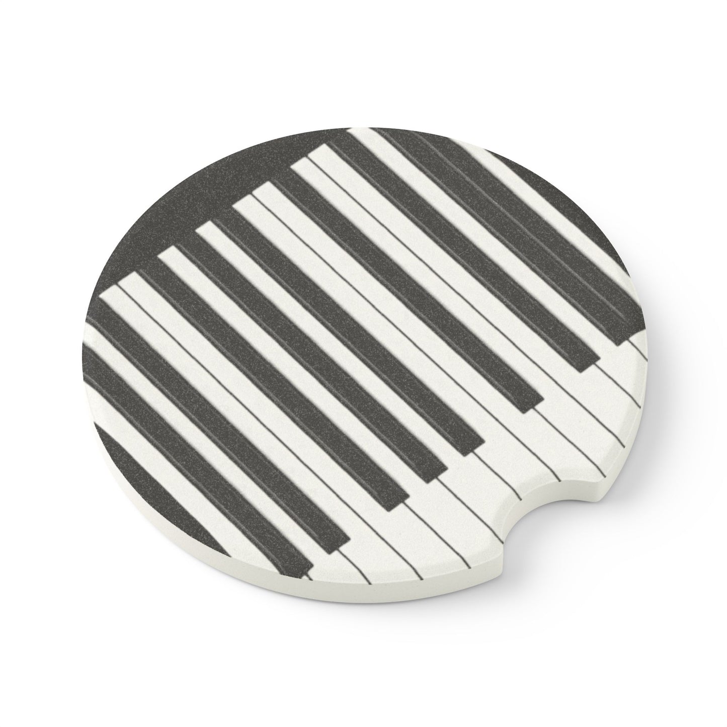 Authentic Miniature Piano Keyboard Pattern car soapstone coaster- High-Contrast Minimalist Design for Pianists and Musicians .