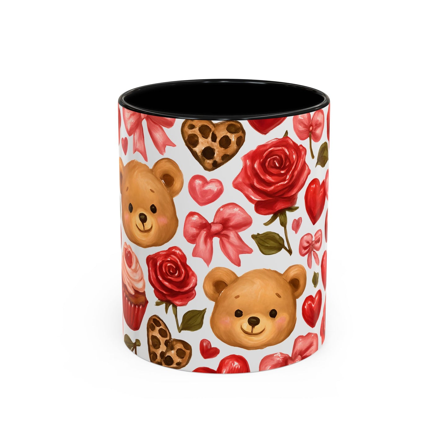 Inside colour mug - teddy bear pattern