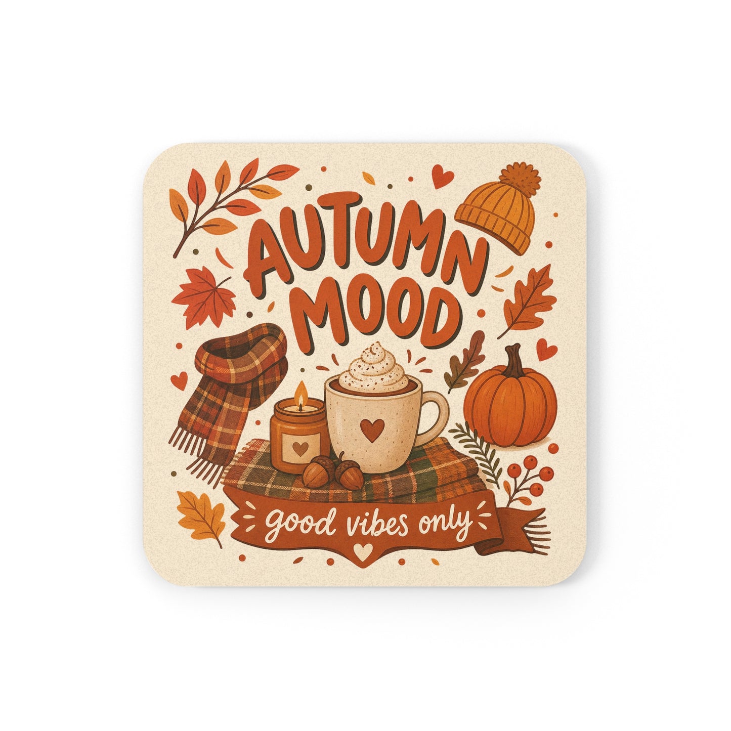 Cute Autumn Aesthetic coaster Design for Fall Lovers and Cozy Season