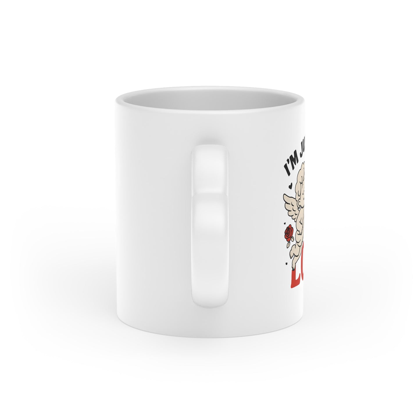 Heart-Shaped mug - just here for love