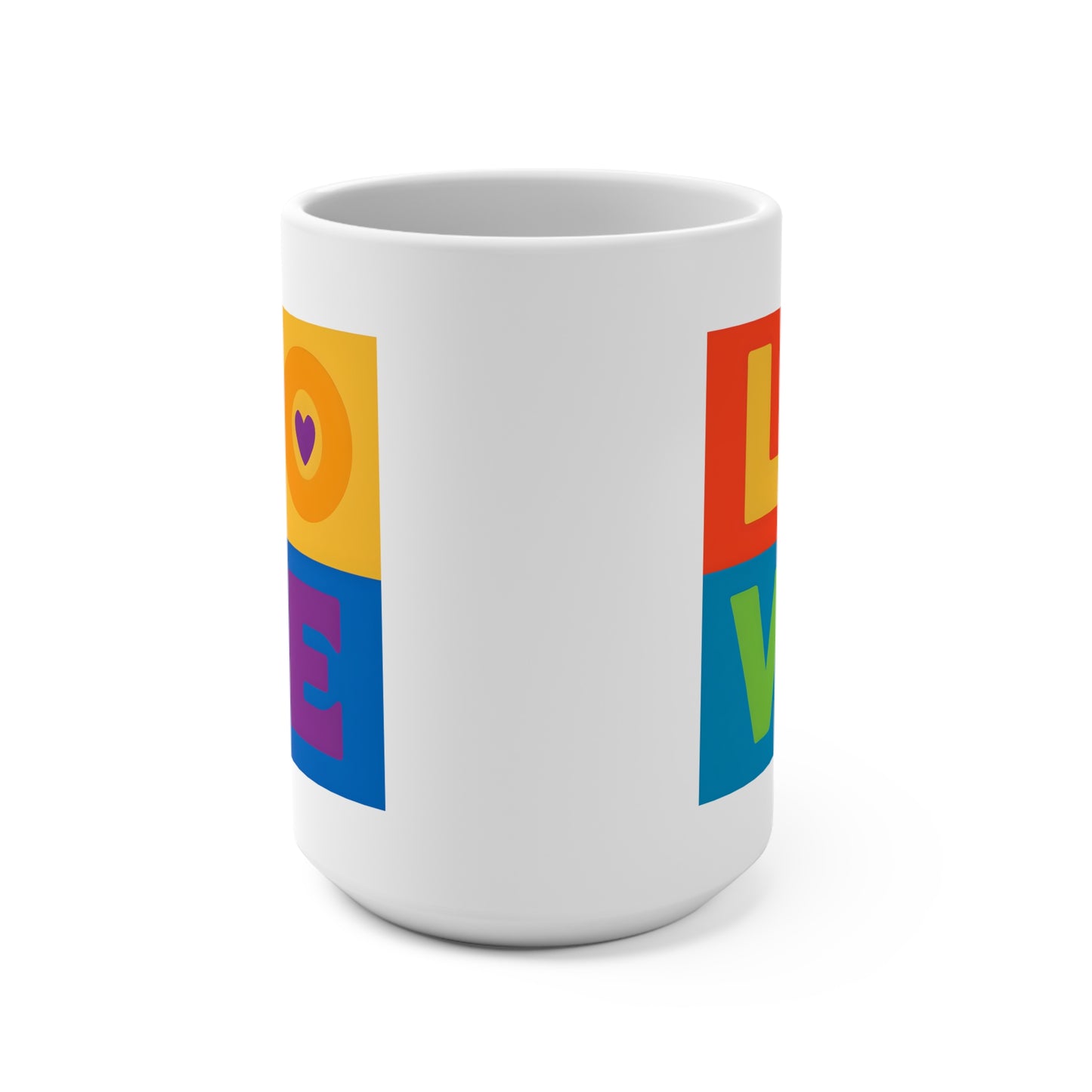 15 oz mug - Love colourful graphic