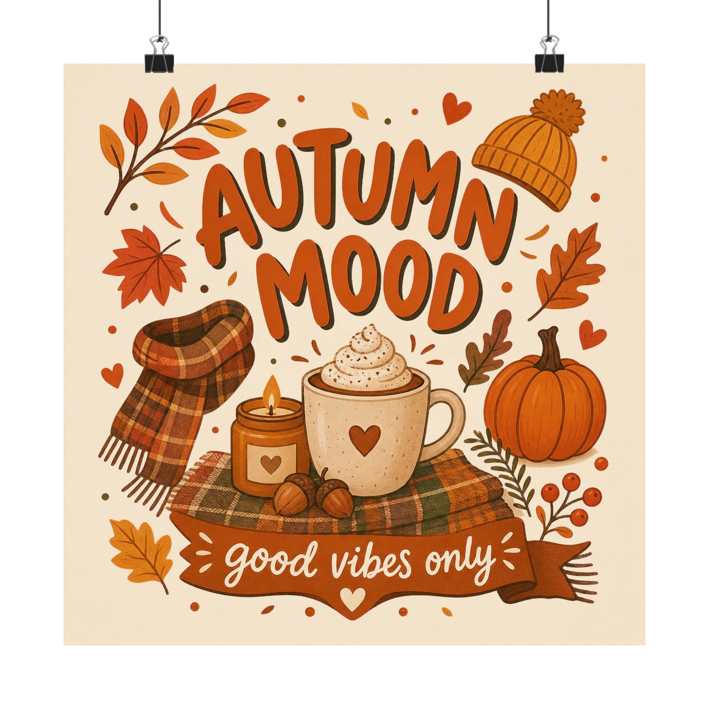 Cute Autumn Aesthetic poster Design for Fall Lovers and Cozy Season