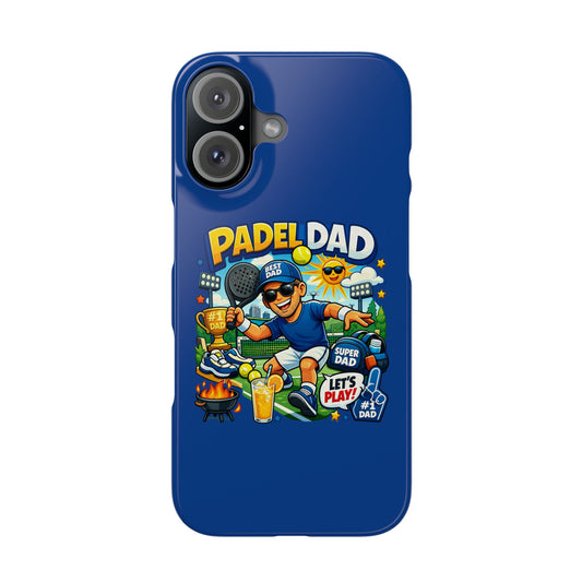 Iphone 16 slim case - Vibrant Cartoon Padel Dad Illustration