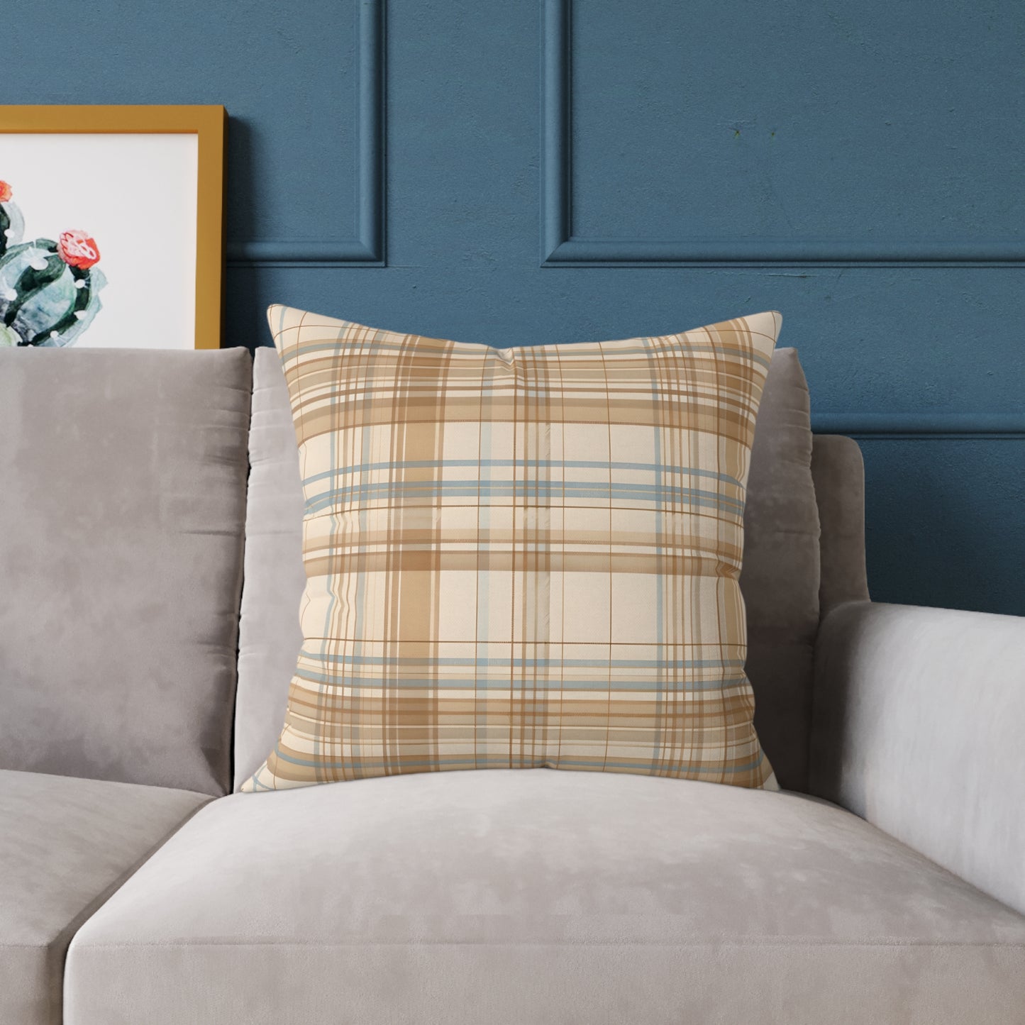 Throw Pillow –  Elegant Beige Tartan Seamless Tile
