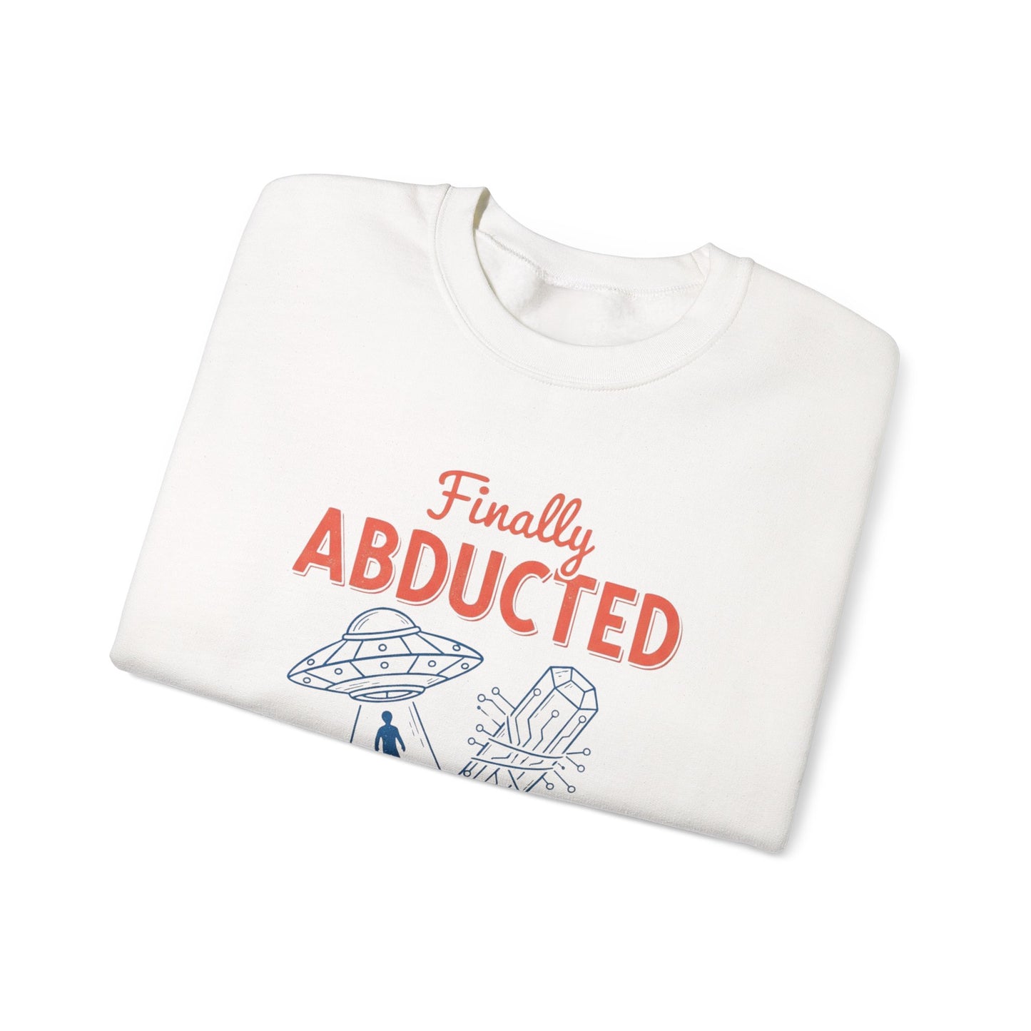 Crewneck Sweatshirt - Vintage Humorous Alien Abduction Art
