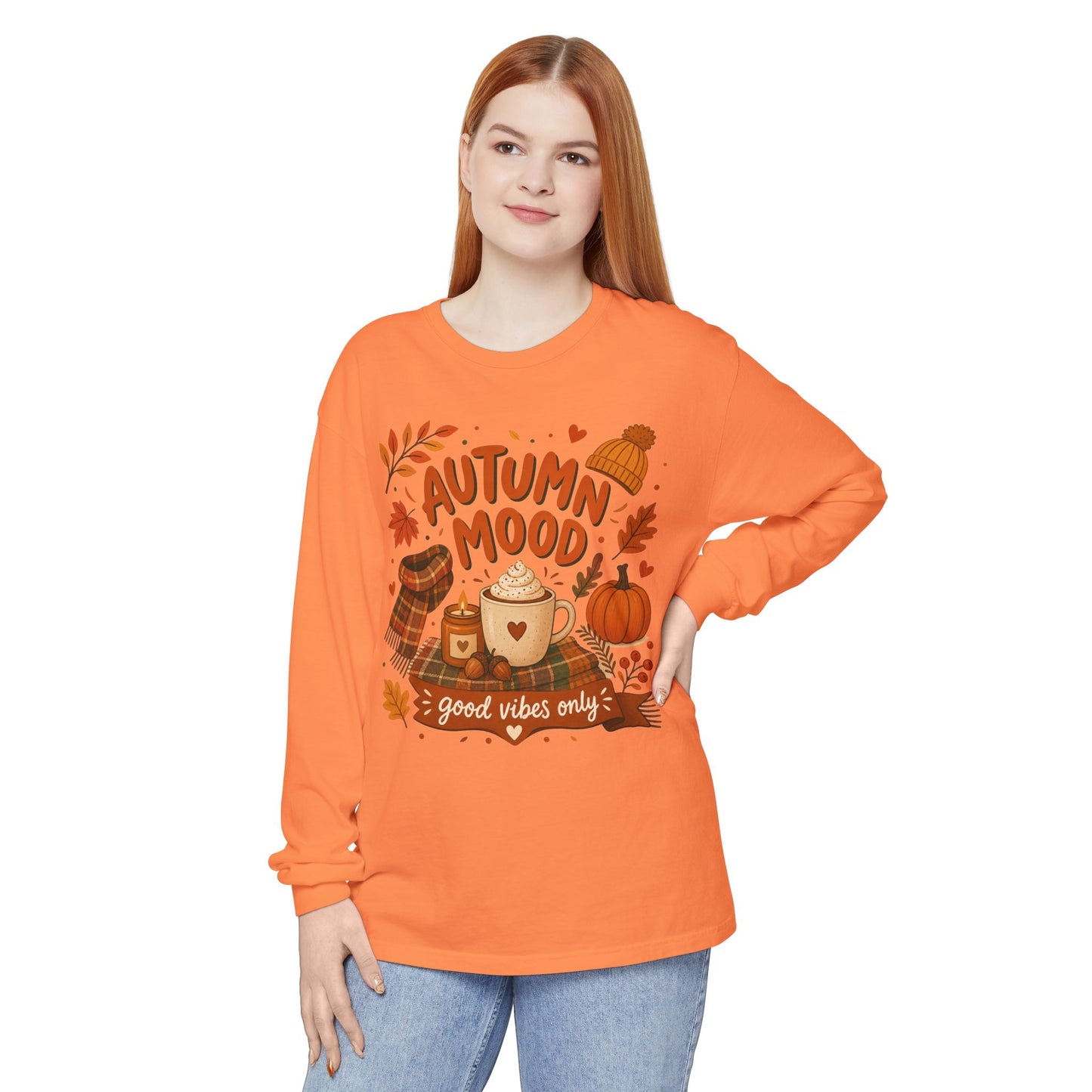 Cute Autumn Aesthetic Long sleeves t-shirt Design for Fall Lovers and Cozy Season