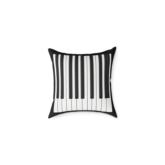 Authentic Miniature Piano Keyboard Pattern throw pillow- High-Contrast Minimalist Design for Pianists and Musicians .