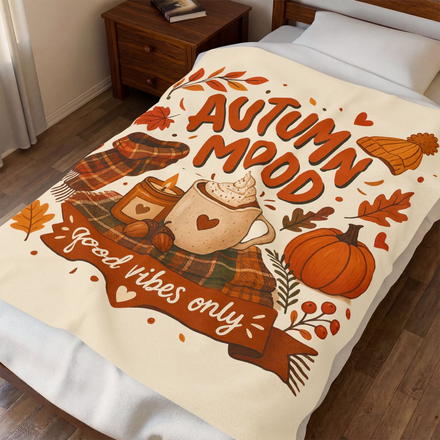 Cute Autumn Aesthetic throw blanket Design for Fall Lovers and Cozy Season