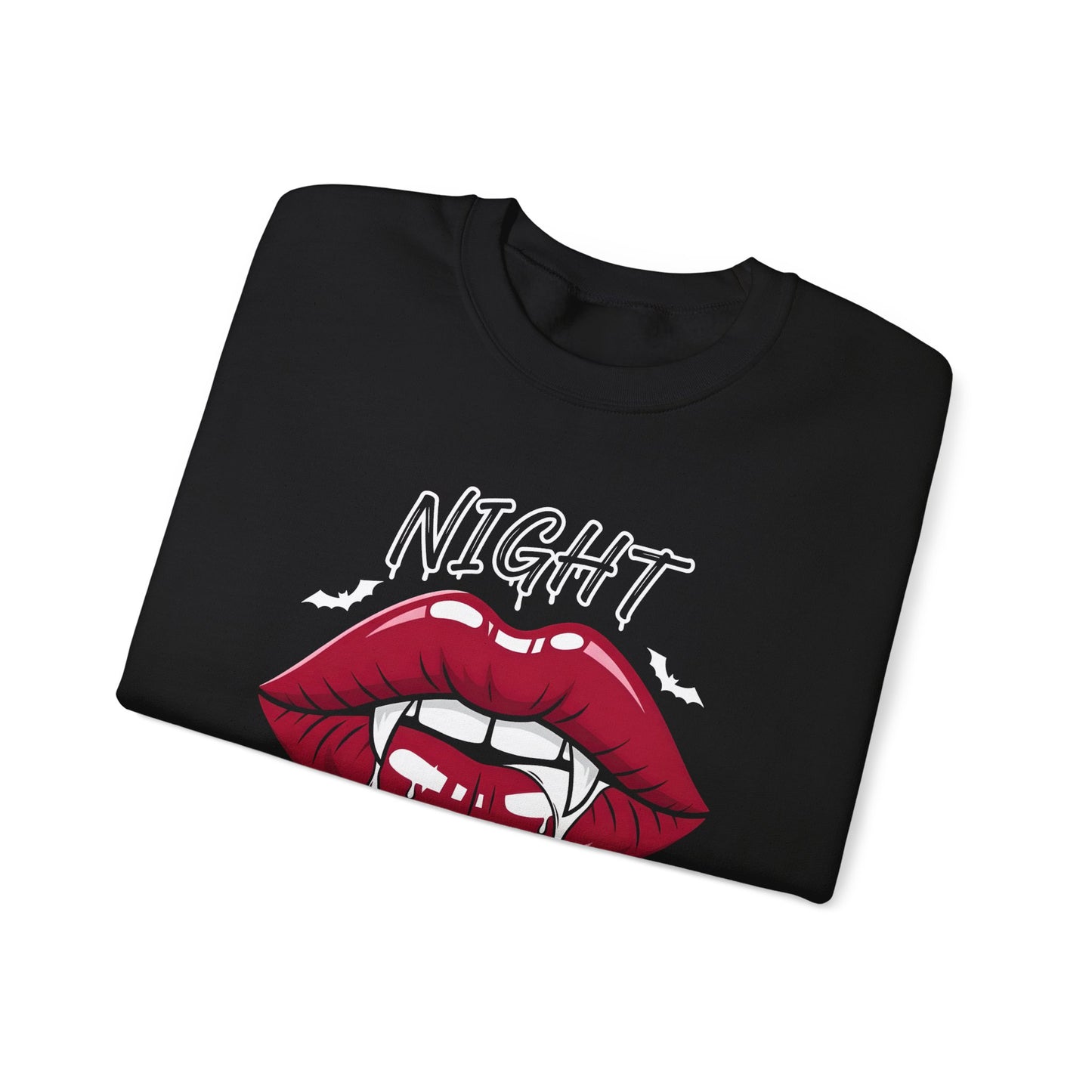Sweatshirt - Vampire Lips Night Hunts Graphic