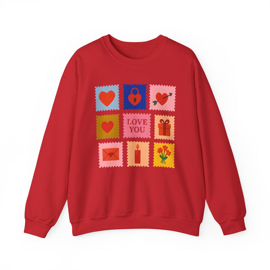 Sweatshirt - vintage Love stamps