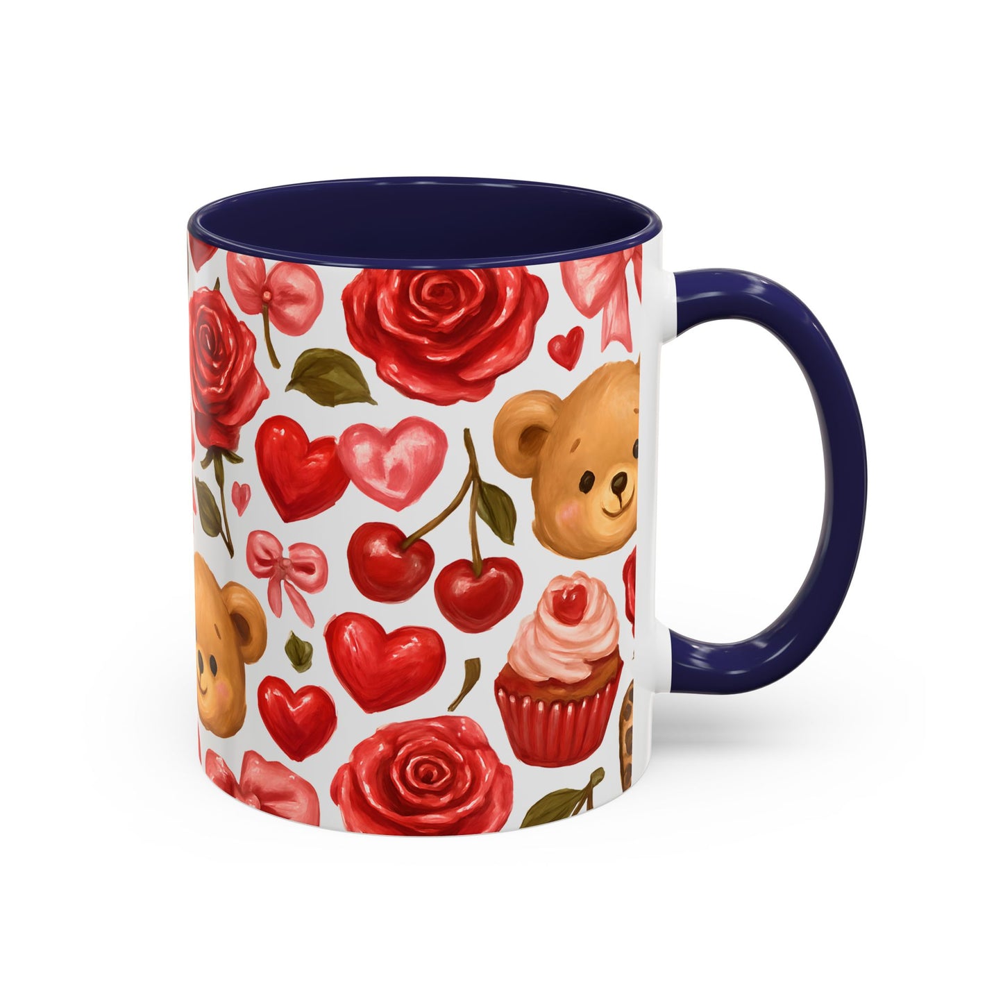 Inside colour mug - teddy bear pattern