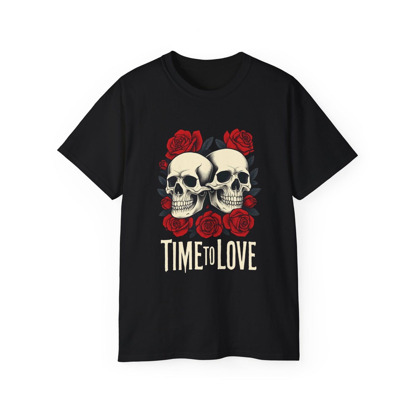 T-shirt - gothic skull love couples