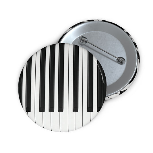 Authentic Miniature Piano Keyboard Pattern pin - High-Contrast Minimalist Design for Pianists and Musicians .