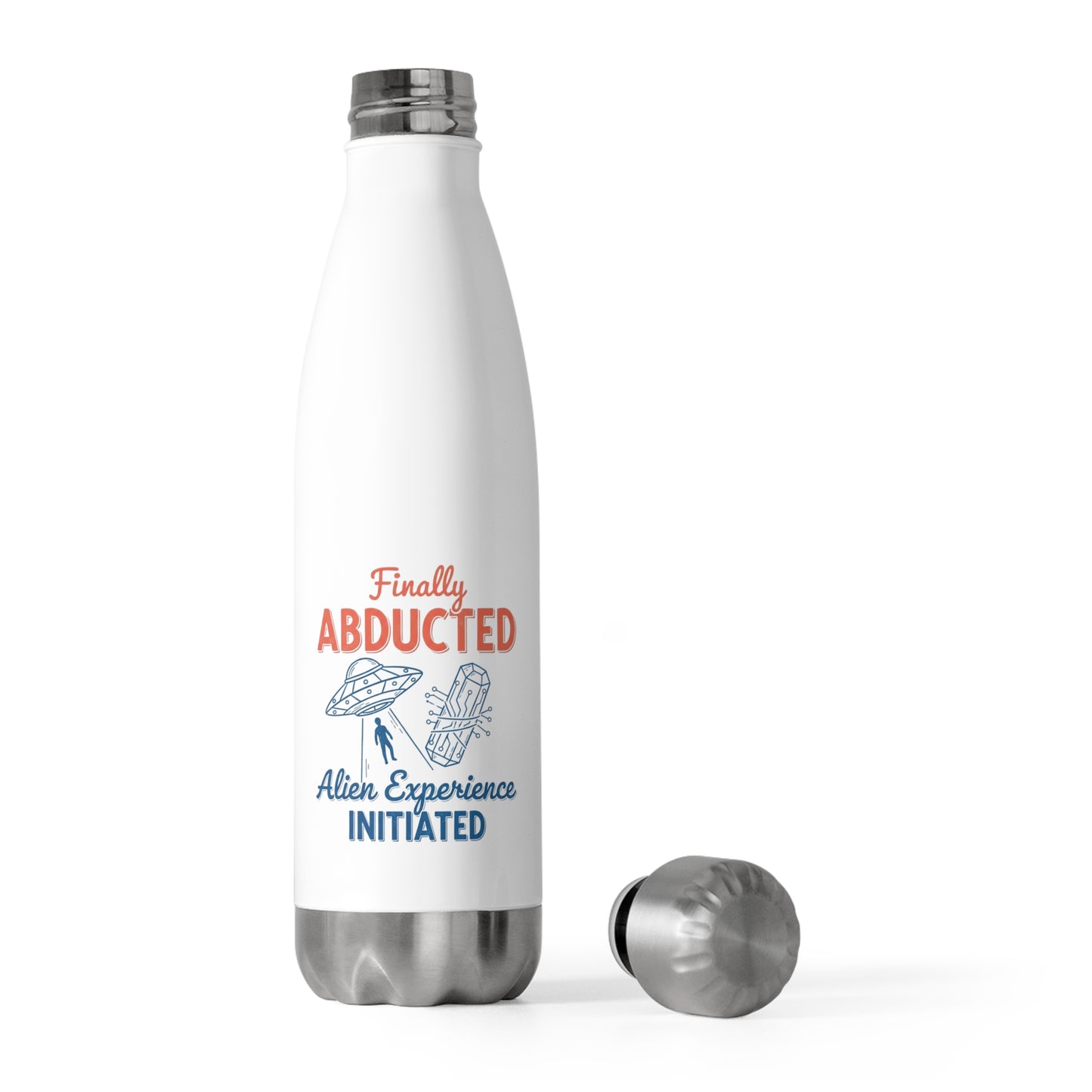 Insulated Bottle - Vintage Humorous Alien Abduction Art