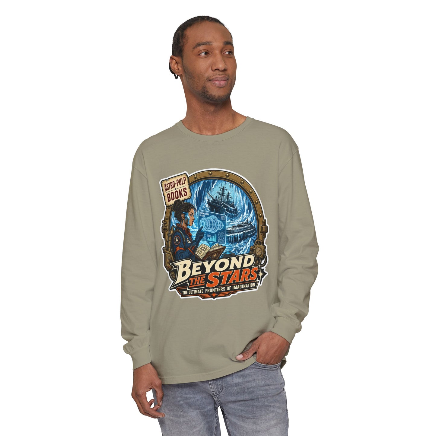 How to style a dark academia and retro futurism sticker collection - Long sleeves tee